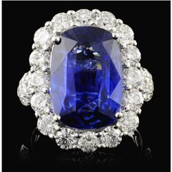 18K White Gold 8.52ct Sapphire & 2.70ct Diamond Ri