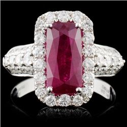 18K White Gold 2.78ct Ruby & 0.73ct Diamond Ring