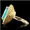 Image 3 : 14K Gold 5.00ct Emerald & 0.25ctw Diamond Ring