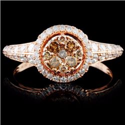 14K Rose Gold 0.74ctw Fancy Color Diamond Ring