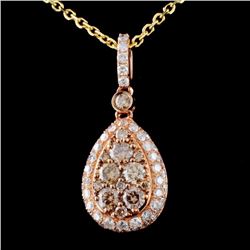 14K Rose Gold 1.17ctw Diamond Pendant