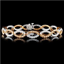 14K Gold 3.88ctw Fancy Diamond Bracelet