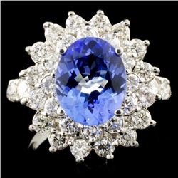 14K Gold 2.51ct Tanzanite & 1.64ctw Diamond Ring