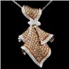 Image 1 : 14K Gold 2.52ctw Fancy Diamond Pendant