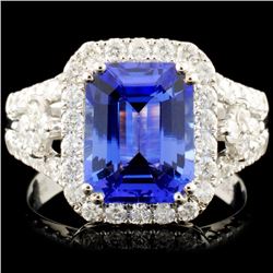 14K Gold 2.83ct Tanzanite & 0.81ctw Diamond Ring