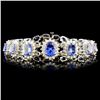 Image 1 : 14K Gold 29.40ctw Tanzanite & 2.60ctw Diamond Brac