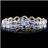 Image 2 : 14K Gold 29.40ctw Tanzanite & 2.60ctw Diamond Brac