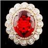 Image 1 : 14K Gold 3.02ct Opal & 1.11ctw Diamond Ring