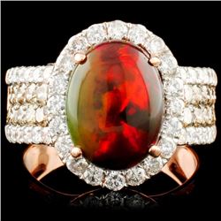 14K Gold 2.27ct Opal & 0.61ctw Diamond Ring