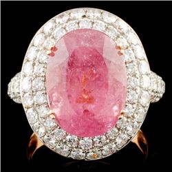 18K Gold 7.88ct Tourmaline & 2.16ctw Diamond Ring