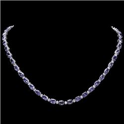 `14k Gold 35ct Tanzanite 1.75ct Diamond Necklace
