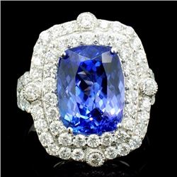 18K Gold 4.85ct Tanzanite & 1.55ct Diamond Ring