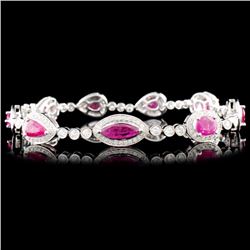 18K Gold 4.90ctw Ruby & 1.57ctw Diamond Bracelet