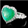 Image 2 : 18K Gold 3.71ct Emerald & 1.47ctw Diamond Ring