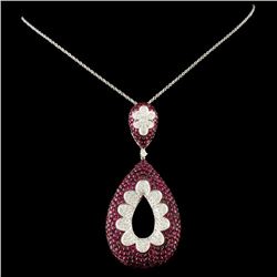 18K Gold 5.58ct Ruby & 1.24ctw Diamond Pendant