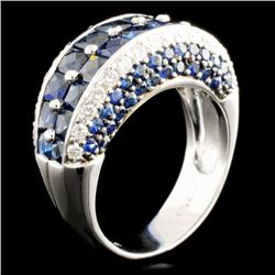 18K Gold 4.46ct Sapphire & 0.58ctw Diamond Ring