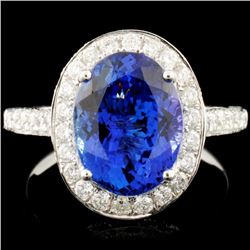 18K Gold 3.91ct Tanzanite & 1.07ctw Diamond Ring