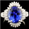 Image 1 : 18K Gold 5.03ct Tanzanite & 0.52ctw Diamond Ring