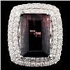 Image 1 : 14K Gold 10.74ct Tourmaline & 2.04ctw Diamond Ring