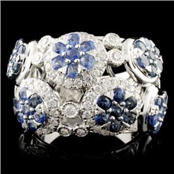 14K Gold 2.48ctw Sapphire & 0.78ctw Diamond Ring