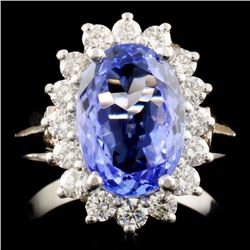 14K Gold 3.47ct Tanzanite & 0.64ctw Diamond Ring