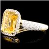 Image 2 : 14K Gold 2.00ct Citrine & 0.52ctw Diamond Ring