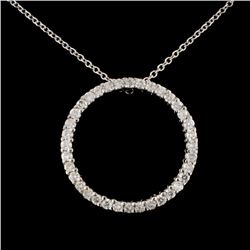 14K Gold 0.81ctw Diamond Pendant