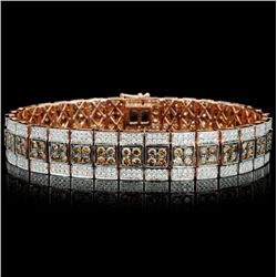 14K Gold 6.36ctw Brown Diamond Bracelet