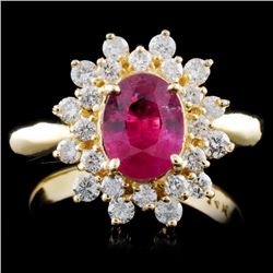 14K Gold 1.25ct Sapphire & 0.68ctw Diamond Ring