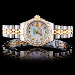 Rolex YG/SS DateJust Ladies 1CT Diamond Wristwatch