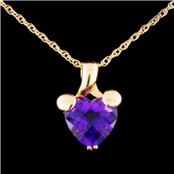 14K Gold 1.90ct Amethyst Pendant