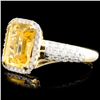 Image 2 : 14K Gold 2.00ct Citrine & 0.52 Diamond Ring