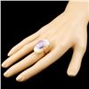 Image 3 : 14K Gold 18.04ct Quartz & 0.35ctw Diamond Ring