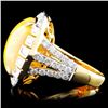 Image 3 : 18K Gold 8.39ct Opal & 1.55ctw Diamond Ring