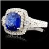 Image 2 : 18K White Gold 2.13ct Sapphire & 0.79ct Diamond Ri