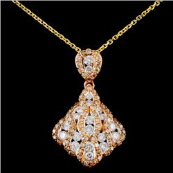 14K Gold 1.17ctw Fancy Diamond Pendant