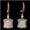 Image 1 : 14K White Gold 1.70ctw Fancy Color Diamond Earring