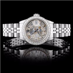 Rolex SS DateJust Ladies 1ct Diamond Wristwatch