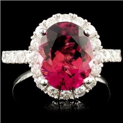 14K Gold 3.36ct Tourmaline & 1.10ctw Diamond Ring