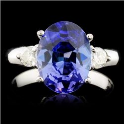 14K Gold 3.07ct Tanzanite & 0.30ctw Diamond Ring