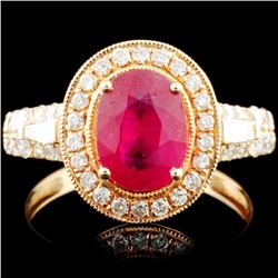 14K Gold 2.02ct Ruby & 0.73ctw Diamond Ring