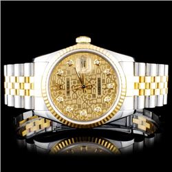 Rolex Two-Tone DateJust Diamond Wristwatch