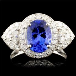 18K Gold 1.93ct Tanzanite & 0.90ctw Diamond Ring