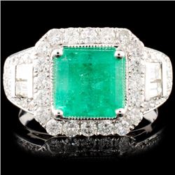 18K Gold 2.03ct Emerald & 1.27ctw Diamond Ring