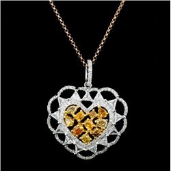 18K Gold 2.02ctw Fancy Color Diamond Pendant