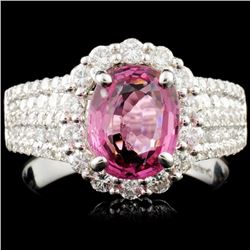 18K Gold 2.03ct Spinel & 1.11ctw Diamond Ring