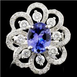 18K Gold 1.75ct Tanzanite & 1.22ctw Diamond Ring