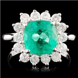 18K Gold 2.46ct Emerald & 0.81ctw Diamond Ring