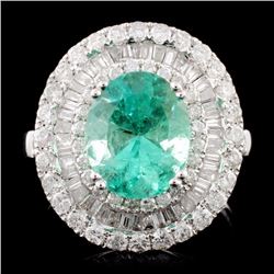 18K Gold 2.50ct Emerald & 1.79ctw Diamond Ring