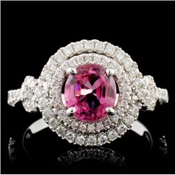 18K White Gold 1.33ct Spinel & 0.53ct Diamond Ring